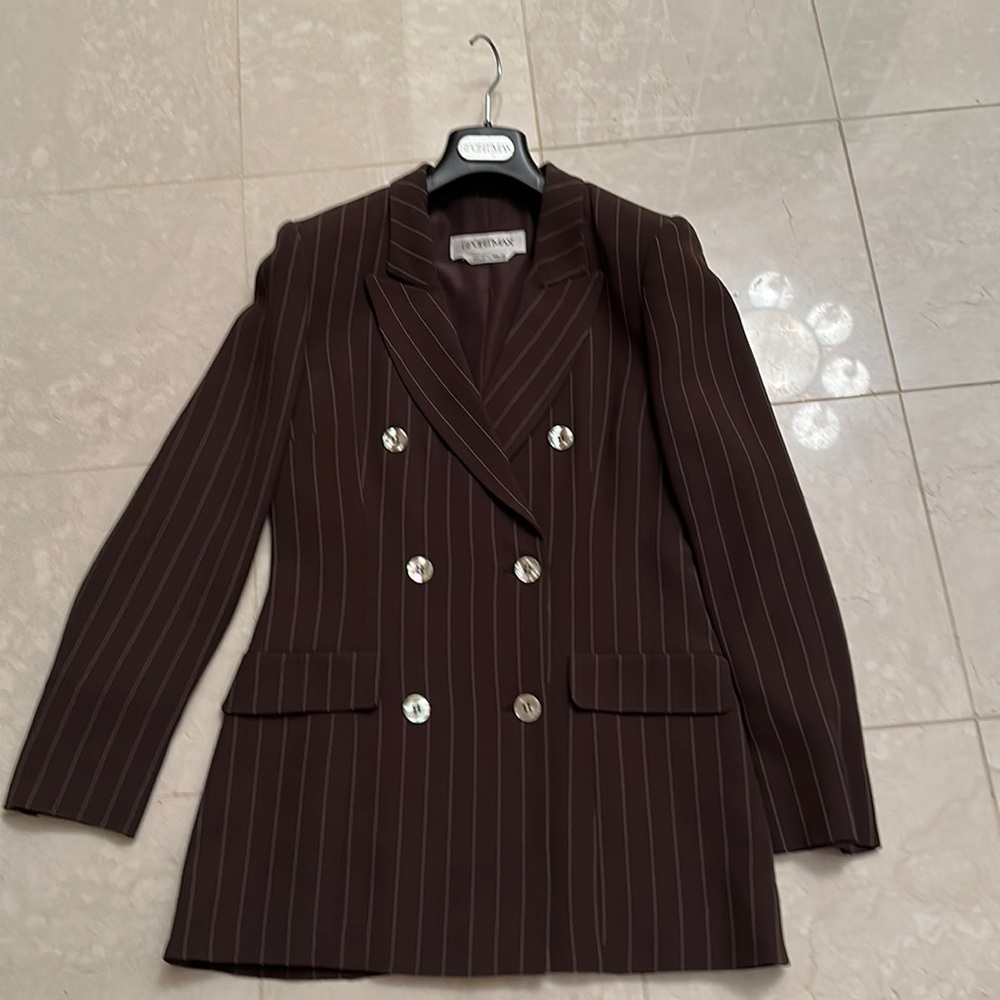 Brown pinstriped jacket
